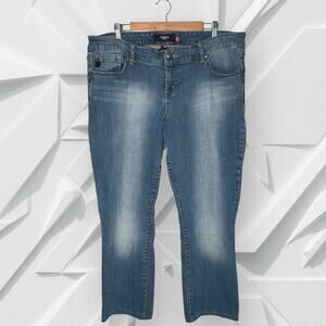 TORRID Distressed High Rise Jeans Medium Wash Slim Straight Denim Stretch 20